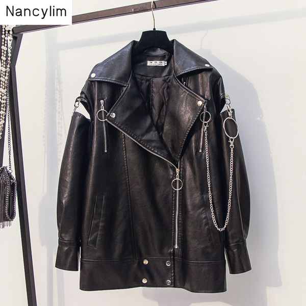 

plus size fit 5xl leather windbreaker loose faux leather trench coat women / men new shoulderless jacket autumn winter, Black