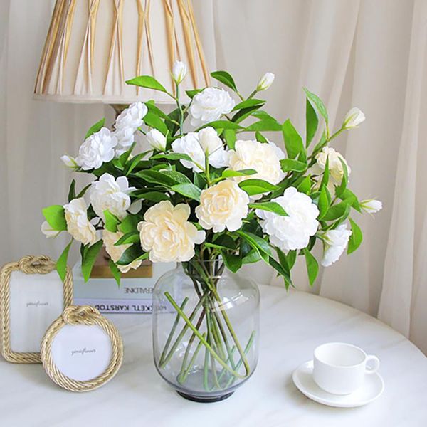 

1pc artificial camellia silk flowers 2 heads camellia flower branch romantic for home room diy party decor wedding bouquet