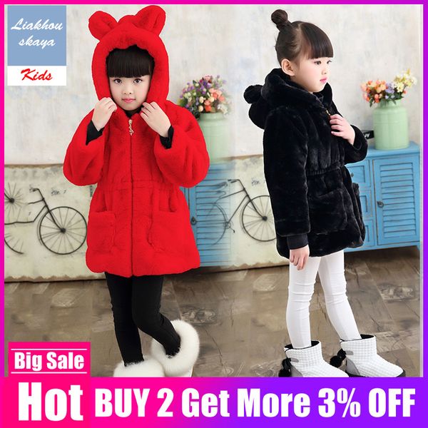 

liakhouskaya 2019 new winter baby girls coat faux fur fleece coat pageant warm jacket xmas snowsuit girls hoodies, Blue;gray
