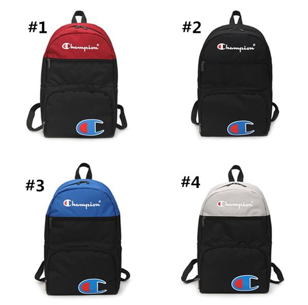 

Champion Letter Backpack Color Matching Oxford Fabric Shoulder Bags Rucksack Trendy Students School Bag Sports Travel Storage Rucksack C3276