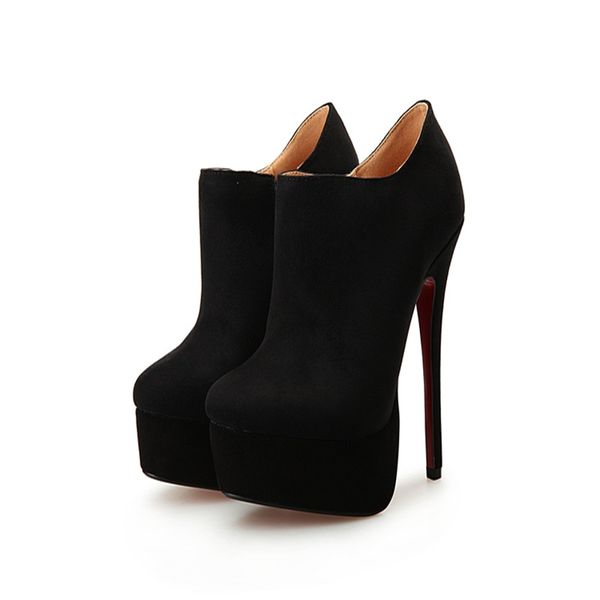 

bbzai new pattern superior quality shoes woman 16cm superfine high heels waterproof 4cm nightclub extra large code 40-47 48, Black