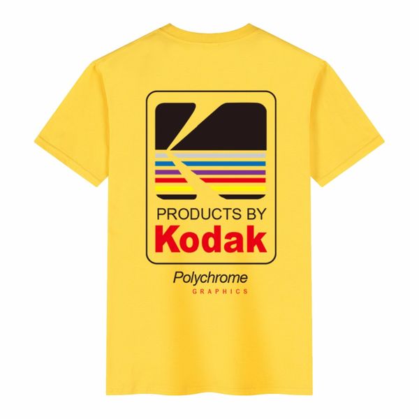 

2019 summer men women tee ins korea retro loose wild kodak letter short-sleeved kodak 100% cotton t shirt hip hop men, White;black