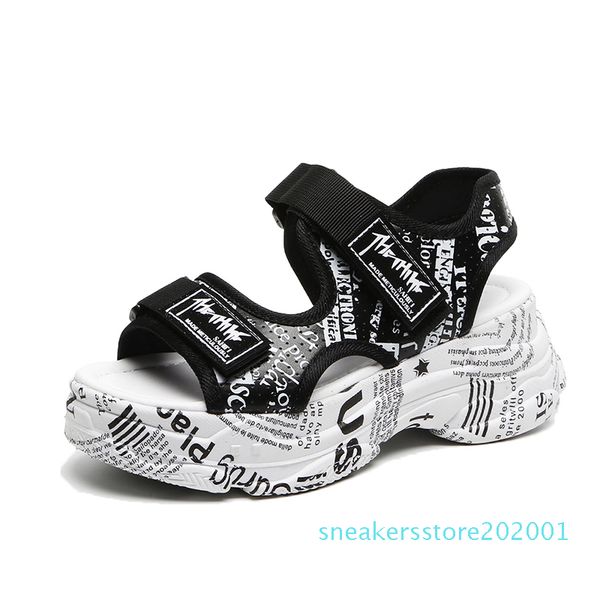 

new women sandals shoes women platforms wedges high heels non-slip casual gladiator walking sandals shoes flip flops, Black