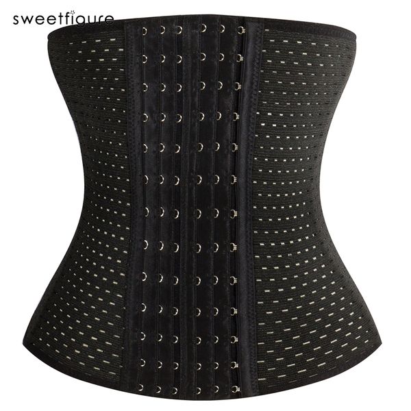 

waist trainer plus size corset slim shaper weight loss tummy fat burner corset girdle women waist belt modeling strap shapewear, Black;white
