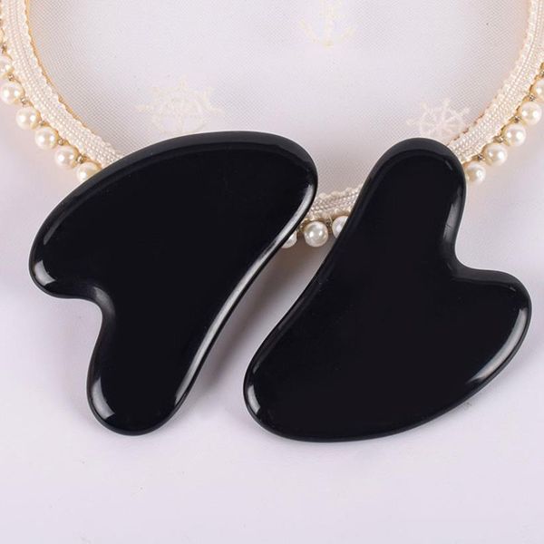 

gua sha tool 100% natural black obsidian face gua sha stone tool massage facial neck eye chin anti aging wrinkle skincare tool
