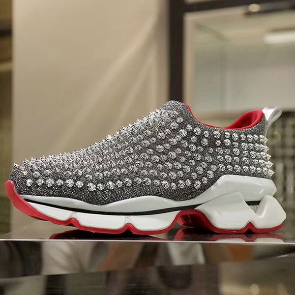 

british wind new rivet couple men and women shoeschanel thick bottom shock absorption sports waterproof non-slip running training pedal shoe, Black