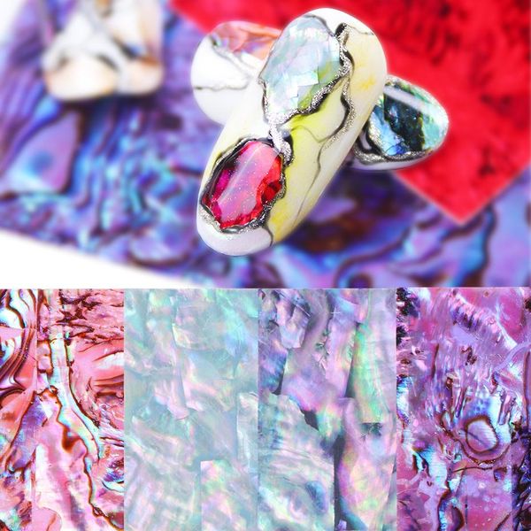 

3d shell abalone shinny nail foil наклейки marble fewelry slider для ногтей gradient декаль nail art маникюр украшения tip le747, Black