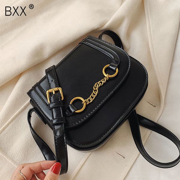 

bxx] solid color pu leather saddle bags for women 2020 spring lady shoulder messenger bag female travel handbags purses hk705