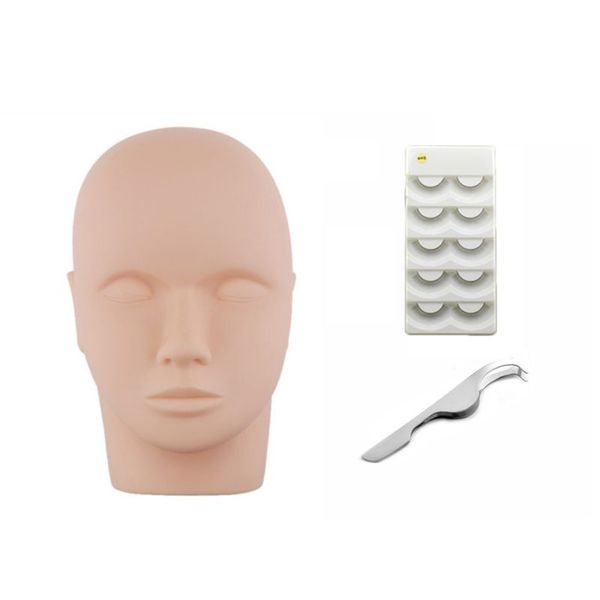 

wholesale new non-toxic silicone false head model eyelash application training supply makeup tools & accessories eyelashes set
