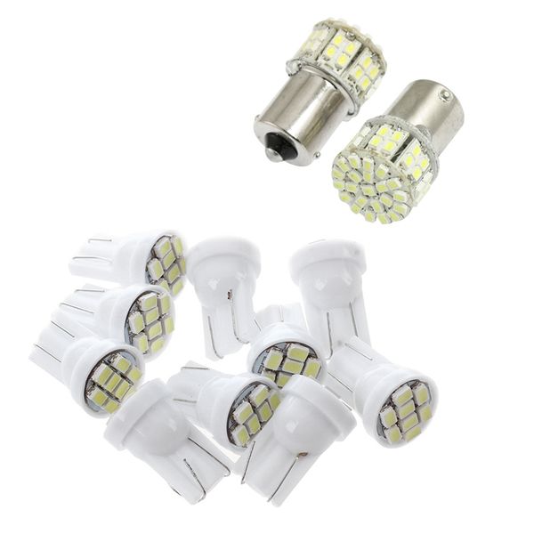 

10x t10 w5w 8 smd led white - light bulb light interior bulb 12v & 2 pcs ba15s 1156 1141 car tail brake turn led bul