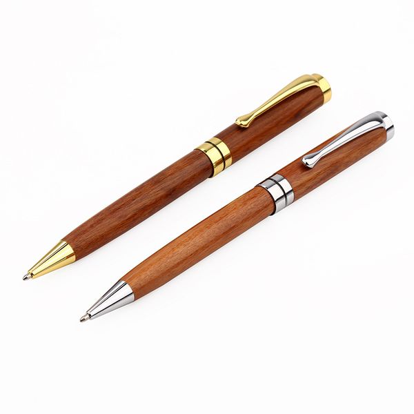 

upscale new metal wooden rotate ballpoint pen fashion business office signing pens 1mm bullet tip writing pens, Blue;orange