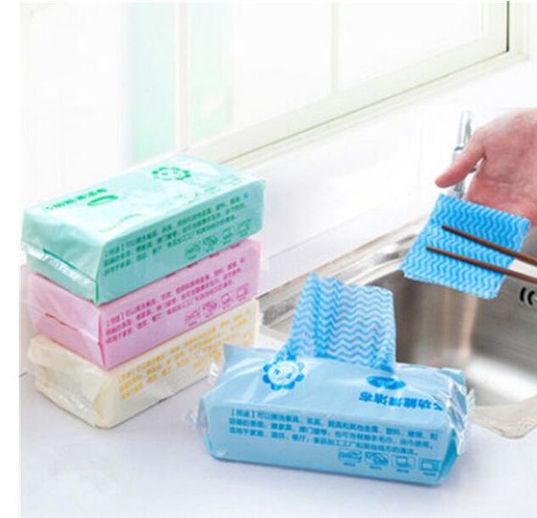 Panos descartáveis ​​de limpeza de lavagem ambiental prato toalha de cozinha mágica não-vara de óleo de limpeza de panos toalha saco 4 pack