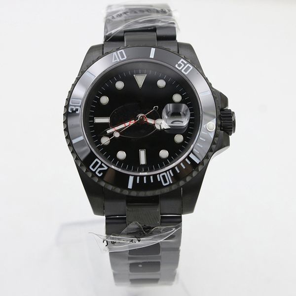 

new blue lume pvd steel men automatic 40mm ceramic bezel black dial glide lock flod clasp sapphire glass 116613lb mens wristwatches, Slivery;brown