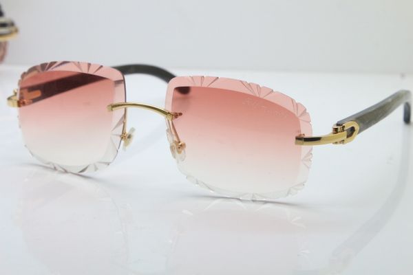 

brand дизайнер горячие бесплатная доставка новые rimless солнцезащитные очки 8200762 оригинальный черный цветок buffalo horn очки унисекс оп, White;black