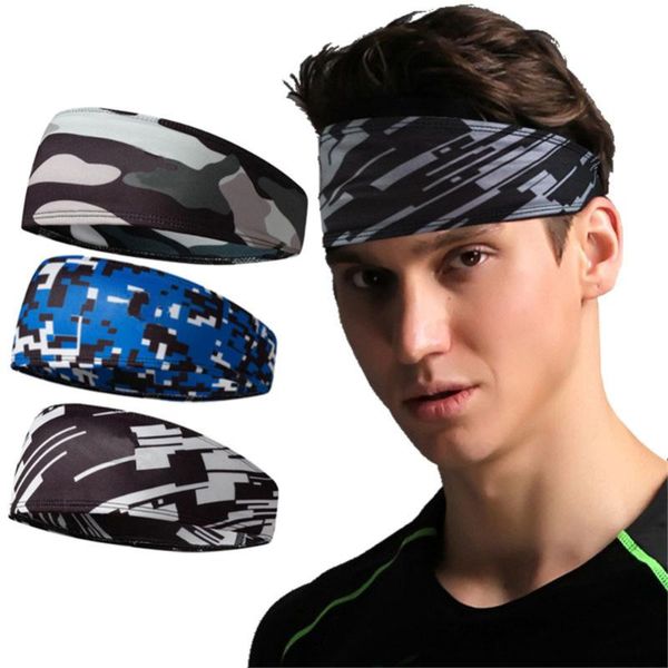 

sports sweat head band outdoor running hair band sweatband mulitfunction tennis basketball yoga fitness headband for men women, Yellow;black