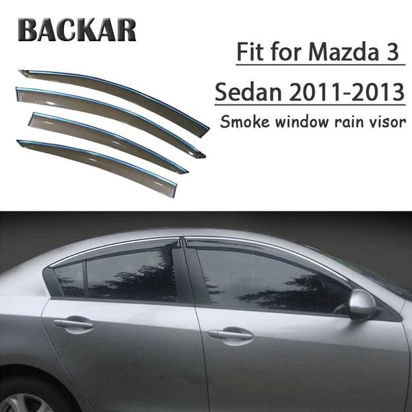 

backar 4pcs auto car windows rain wind sun shield deflector visor trim for mazda 3 sedan 2011 2012 2013 accessories all weather