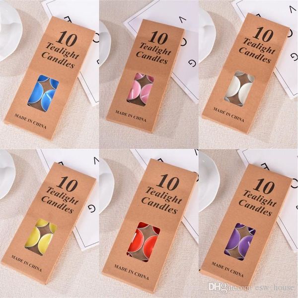 

10 pieces tea light candles aromatherapy smokeless round shape birthday wedding party candle christmas new year candles