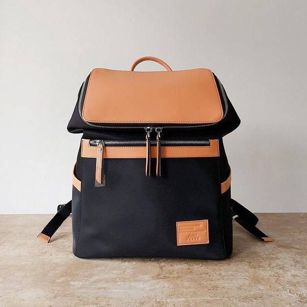 

art2019 travel cowhide distribution both shoulders backpack men and women general purpose will capacity personality spelling color woman