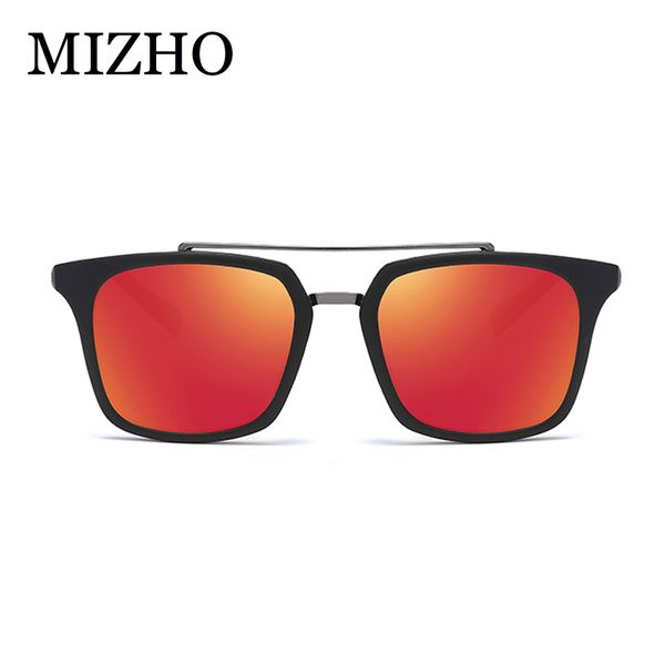 

mizho 2019 plastic square men sunglasses polarized blue real visual eyewear retro classic celebrity sunglass women mirror, White;black