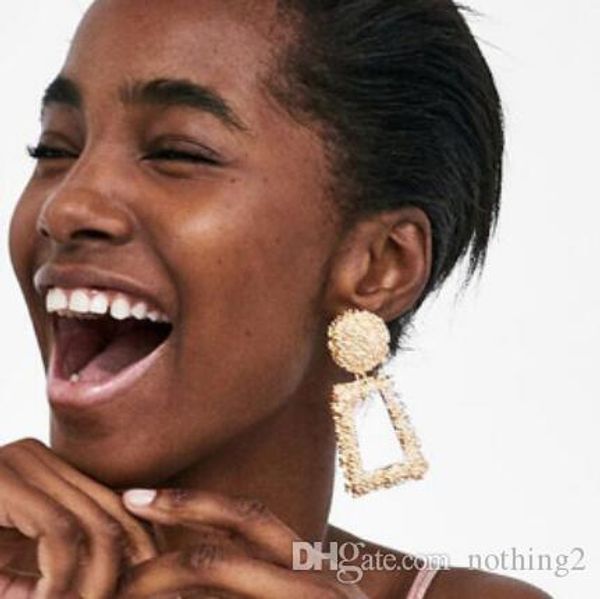 

дизайнер ювелирных изделия серьги для женщин геометрии металла квадратных серег шарма оптового горячим способом свободной доставки, Golden