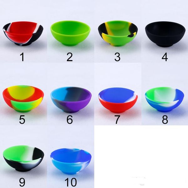 

bowl shape silicone container food grade small rubber non-stick jars dab tool storage oil holder mini wax container for vaporizer