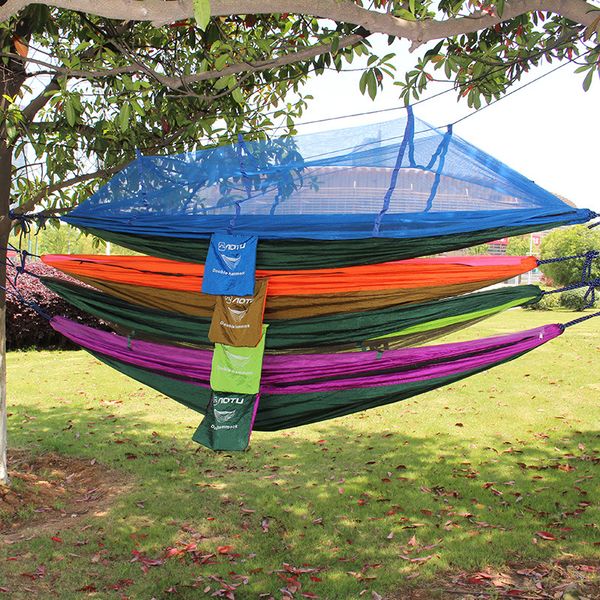 

double parachute tourism garden swing sleeping hammocks chair with mosquito net outdoor sports camping tent kits