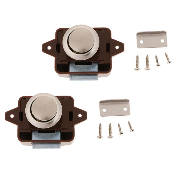 

pair push button latch catch lock for rv boat drawer cupboard cabinet door