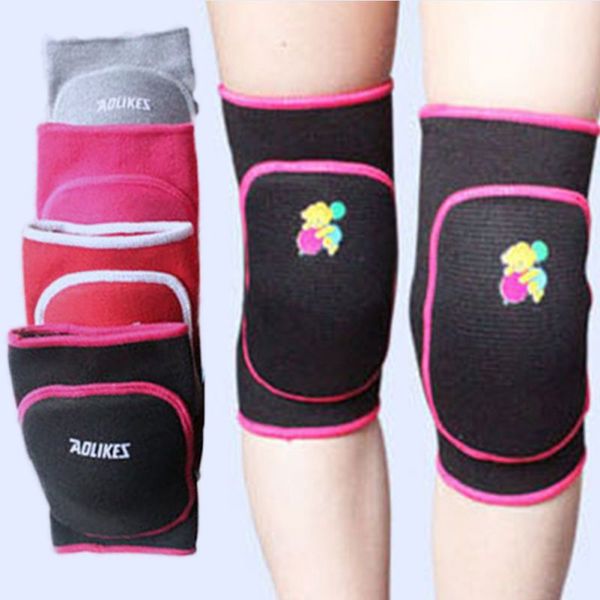 

1 pair knee pad child kids boy girl knee pad skating sports games cotton soft dance training sports protection, Black;gray