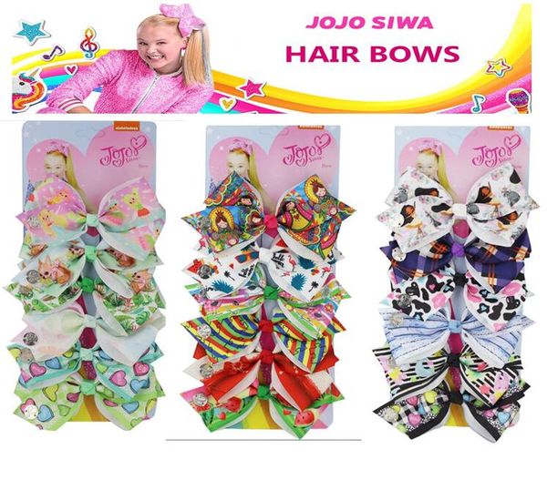 4 5 Jojo Swia Hair Bow Clip Print Elf Unicorn Rainbow Scale Bowknot With Clips For Girls Hair Accessories Hairpins Barrettes Hair Accessories For