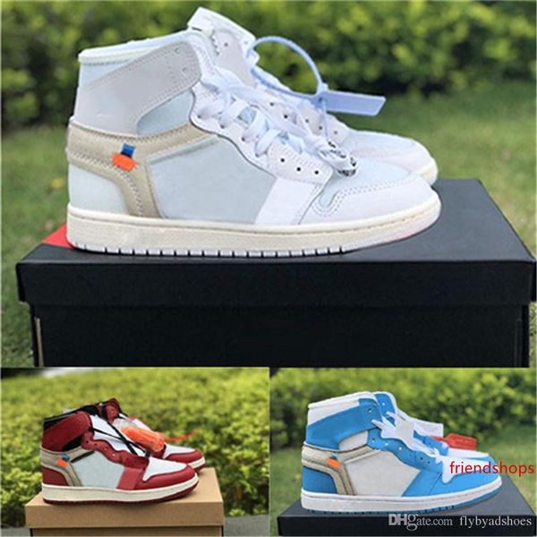 

1 og chicago basketball shoes off mens white red blue 1s sneakers women designer shoes unc powder trainers luxury sport shoes eu36-47