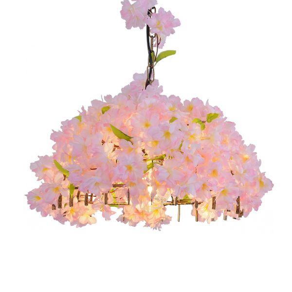 

bedroom pendant lamps creative personality pink cherry blossom chandelier cafe bar industrial hanging lights rural shop dining room light