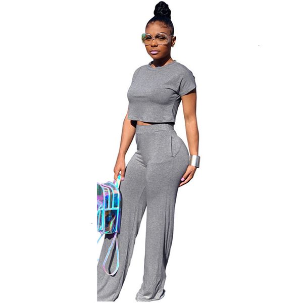 

casual two piece set crop and wide leg fall 2019 short 2 piece outfits for women clothing set d35 ae71, White