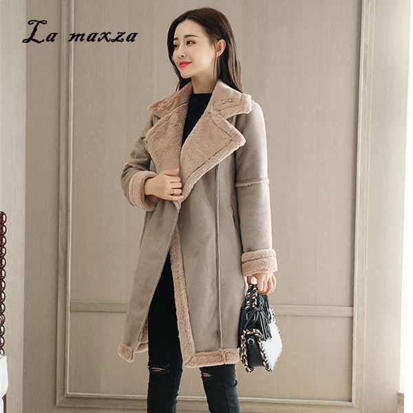 

oversize 2018 elegant women wool warm coat korean style fashion streetwear pockets long coat, Black