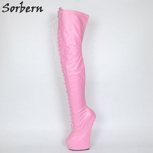 

custom 75cm crotch thigh high booty women platform shoe gothic booties women europe lady over the knee boots long leg shalft, Black