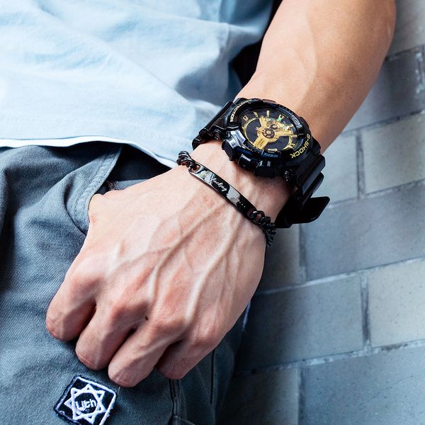 

inspirational slogan for men and women bracelet hip hop gift multiple colors available 215mm 19g tags1007, Black