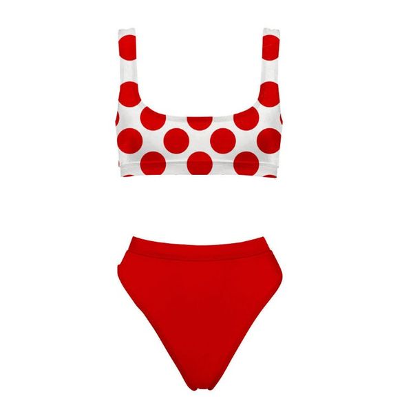 

women's swimwear fashion spot print female swimsuit bikini 2 pieces summer bathing set, White;black