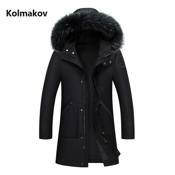 

2019 winter new style men down jackets men's fashion casual down jacket hooded thicken parkas coat men, Black