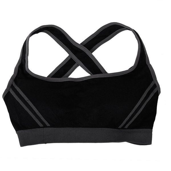 

hg-women's seamless padded sports bra crop running yoga fitness sport vest -  (black, White;black