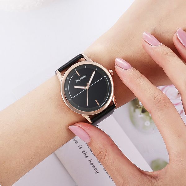 

fashion women watches special rotating dial minimalism series pu leather strap creative casual ladies quartz watch relojes mujer, Slivery;brown