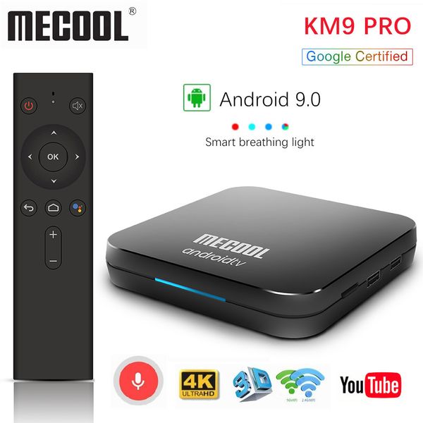 

Сертифицирован компанией Google Mecool KM9 про АТВ 2G16g 4G32G коробки TV Андроида 9.0 встроенный S905X2 голосовой ввод двойной WiFi Смарт ТВ