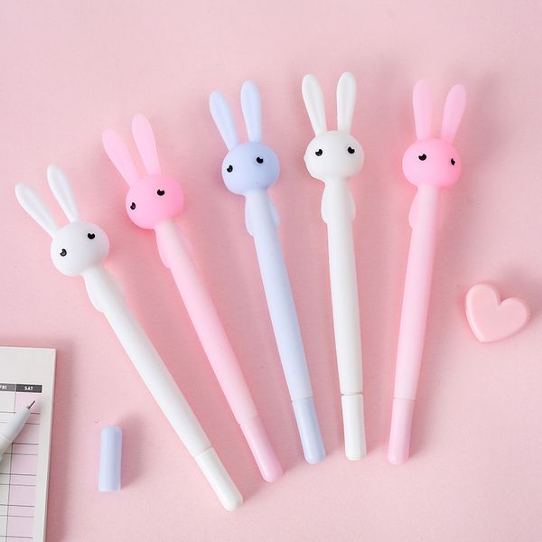 

3pcs cute pen ballpoint black color gel ink pens for writing silicone flexible ear stationery office school a6947