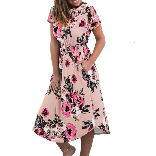 

women designer dresses woman clothes dress summer casual femme flower boho print dreeses pocket dress robe gv879 b designer clothes, Black;gray