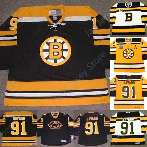 

Custom MARC SAVARD Boston Bruins 1992 CCM Vintage Throwback Home Hockey Jersey