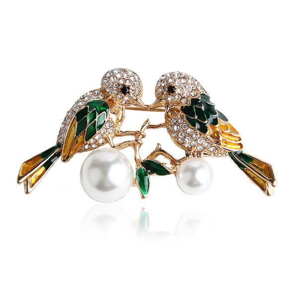 

cartoon concise oil dripping enamel alloy in pairs magpie brooch pin women's clothes and ornaments pin accessories, Gray