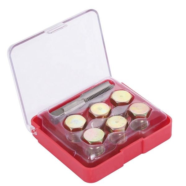 

7 pcs m15x1.5 oil sump pan stripped thread repair tools set automotive drain tool