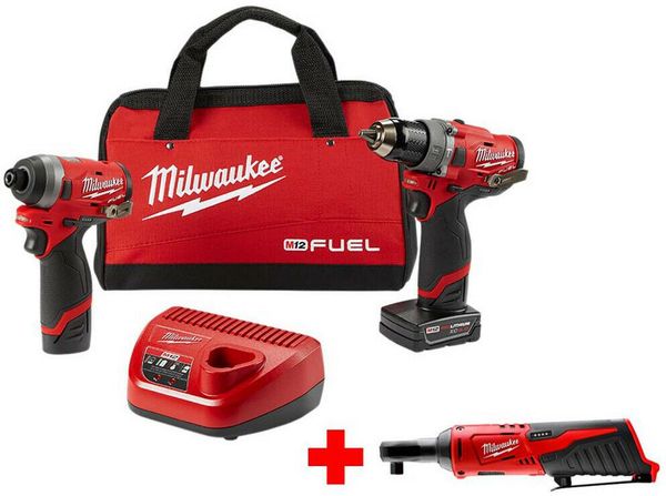 

Milwaukee m12 fuel power cordle hammer drill impact driver 3 8 in ratchet