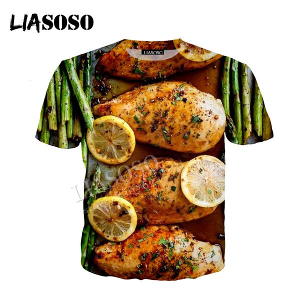 

liasoso latest 3d print polyester sportswear delicious japan korean cuisine barbecue chicken wings zipper hoodie cx694, Black