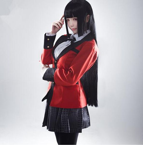 

аниме kakegurui yumeko jabami косплей костюмы японская школа девочек равномерное полный комплект куртка + рубашка + юбка + чулки + галстук в, Black