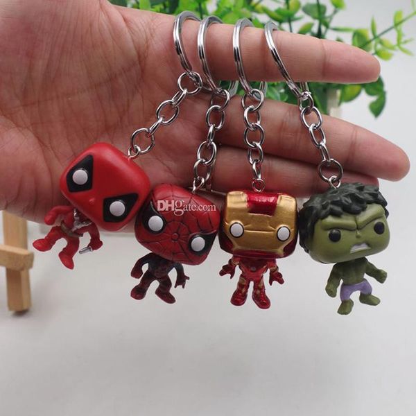 

funko pop keychain the avengers action figures anime collection doll kids toys movie anime key chain keyring kids toys
