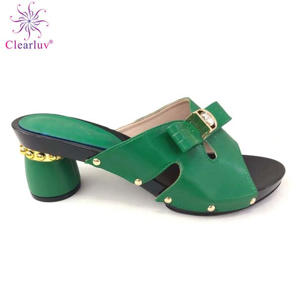 

new arrival green color italian design women shoe slip on summer slipper shoes lady low heels shoes for party party, Black